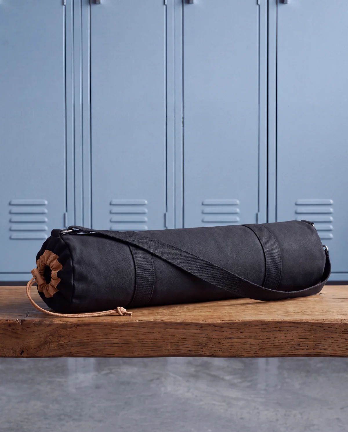 Canvas yoga mat bag, fits mats to 26 in wide